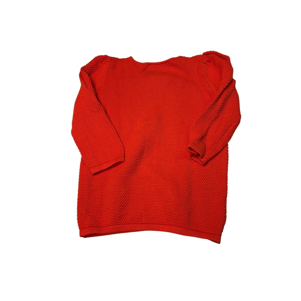 COS Womens Orange Textured Cotton Knit Puff Shoulder‎ 3/4 Sleeve Sweater Size S - Picture 4 of 7